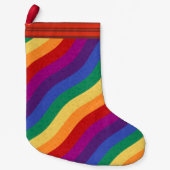 Rainbow-Farb-Wavy-Linien Kleiner Weihnachtsstrumpf (Vorderseite)