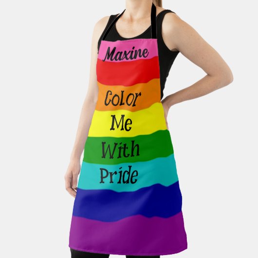 Rainbow Farbe mir mit Stolz Personalisieren Schürze (InSitu)