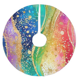 Rainbow-Farbe Polyester Weihnachtsbaumdecke