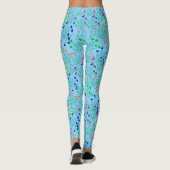 Rainbow-Farben Blumensx4.LBlue BG Leggings (Rückseite)