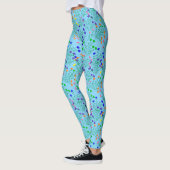 Rainbow-Farben Blumensx4.LBlue BG Leggings (Links)