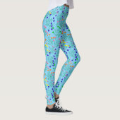 Rainbow-Farben Blumensx4.LBlue BG Leggings (Rechts)