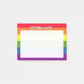 Rainbow-Farben mit benutzerdefiniertem Text Post-it Klebezettel (Vorderseite)