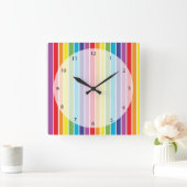 Rainbow-Farben Quadratische Wanduhr (Zuhause)