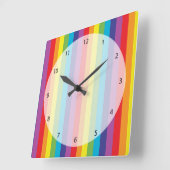 Rainbow-Farben Quadratische Wanduhr (Winkel)