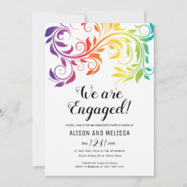 Rainbow-Farben scrollen lesbische Begegnungsparty Einladung