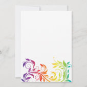 Rainbow-Farben scrollen lesbische Begegnungsparty Einladung (Rückseite)