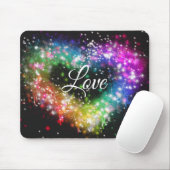 Rainbow-Farben sprühen Farbe Glitzer-Herz Mousepad (Mit Mouse)