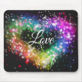 Rainbow-Farben sprühen Farbe Glitzer-Herz Mousepad (Vorne)