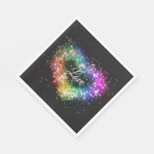Rainbow-Farben sprühen Farbe Glitzer-Herz Serviette (Ecke)