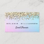 Rainbow-Farben und Glitzer-Event-Planner Visitenkarte (Vorderseite)
