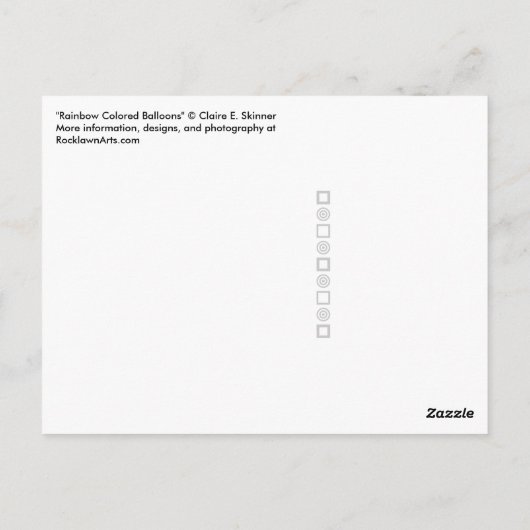 Rainbow-farbene Balloons Steigen Postkarte (Rückseite)