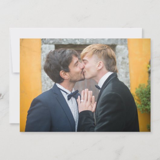 Rainbow-farbene Blume LGBT Foto Hochzeit Dankeskarte (Rückseite)
