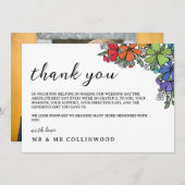 Rainbow-farbene Blume LGBT Foto Hochzeit Dankeskarte (Vorne/Hinten)