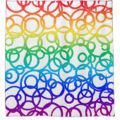 Rainbow-farbene Kreise Duschvorhang (Vorderseite)