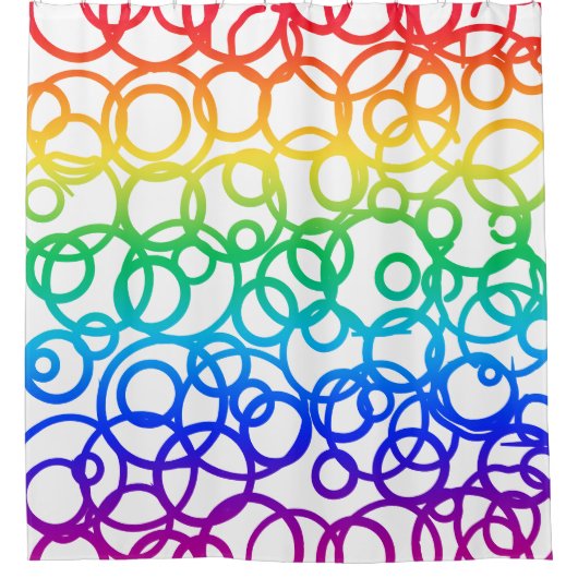 Rainbow-farbene Kreise Duschvorhang (Vorderseite)