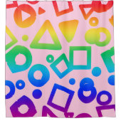 Rainbow-farbene Kubikfarben, rosa Hintergrund Duschvorhang (Vorderseite)