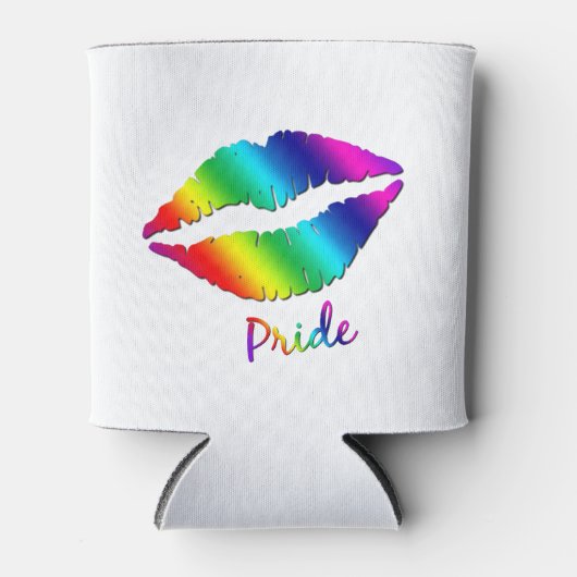 Rainbow-farbene Lippen Dosenkühler (Vorderseite)