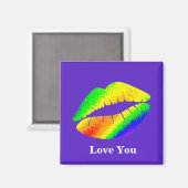 Rainbow-farbene Lippen Magnet (Vorderseite/Rückseite)