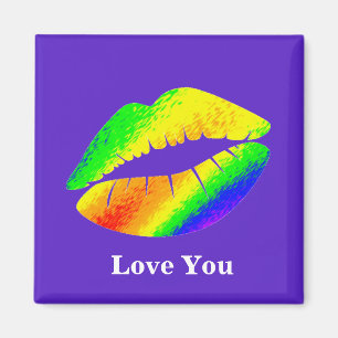 Rainbow-farbene Lippen Magnet