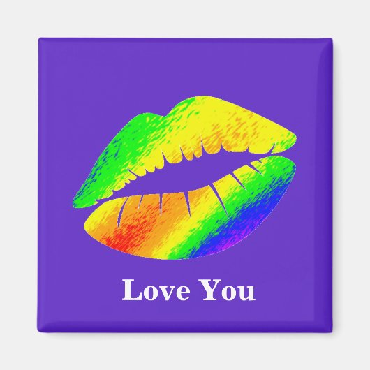 Rainbow-farbene Lippen Magnet (Vorne)