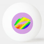 Rainbow-farbene Lippen Tischtennisball (Rückseite)