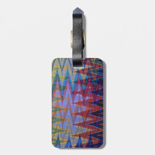 Rainbow-farbene Modern Marble Swoon-Muster Gepäckanhänger (Rückseite vertikal)