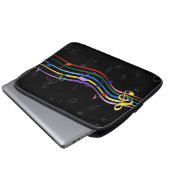 Rainbow-farbene Musiknote Laptopschutzhülle (Vorne Knopf)