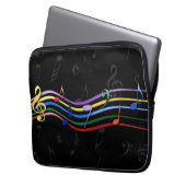 Rainbow-farbene Musiknote Laptopschutzhülle (Vorderseite Links)