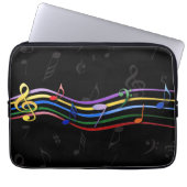 Rainbow-farbene Musiknote Laptopschutzhülle (Vorderseite)