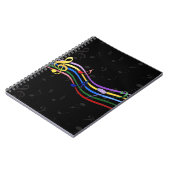 Rainbow-farbene Musiknoten Notizblock (Linke Seite)
