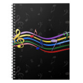 Rainbow-farbene Musiknoten Notizblock (Vorderseite)