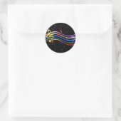 Rainbow-farbene Musiknoten Runder Aufkleber (Tasche)