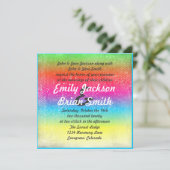 Rainbow-farbene Not leidende Hochzeitseinladungen Einladung (Stehend Vorderseite)