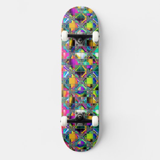 Rainbow-farbene Originalkunst der 90er Jahre Skateboard (Vorderseite)