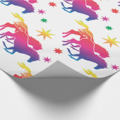 Rainbow-farbene Pferde Geschenkpapier (Ecke)