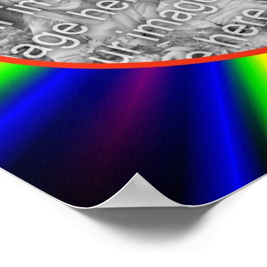 Rainbow-farbene Rahmen schaffen Ihr eigenes Foto Poster (Ecke)