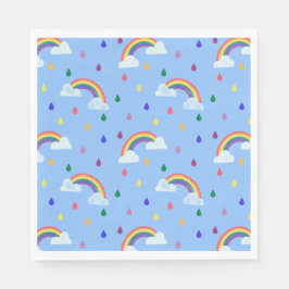 Rainbow-farbene Regenfälle Serviette