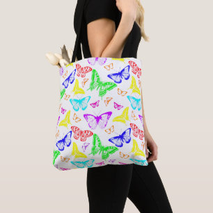 Rainbow-farbene Schmetterlinge Tasche