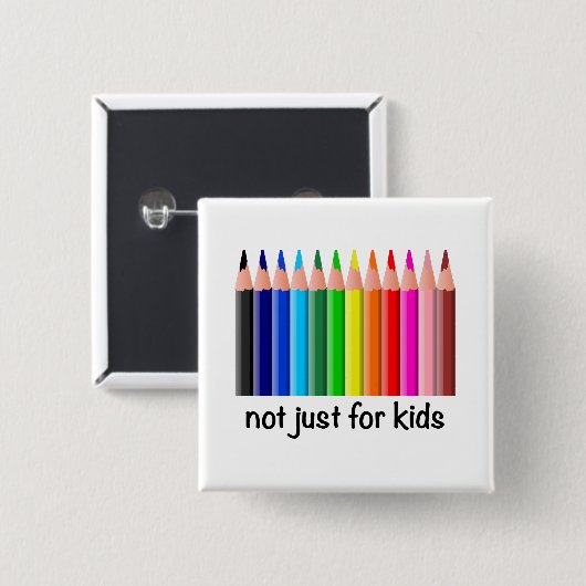 Rainbow-farbene Stifte nicht nur für Kinder-Design Button (Vorne & Hinten)