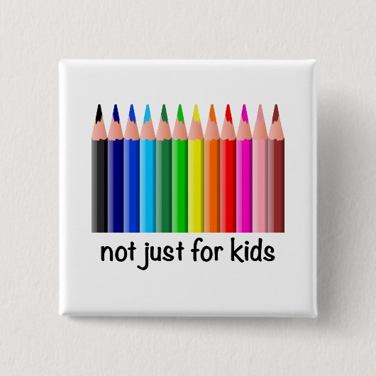 Rainbow-farbene Stifte nicht nur für Kinder-Design Button (Vorderseite)