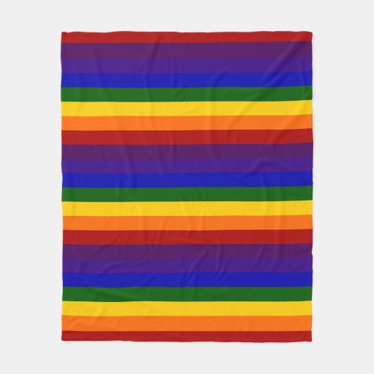 Rainbow-farbene Streifen Fleecedecke (Vorderseite)