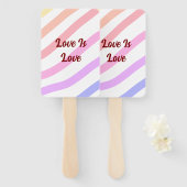 Rainbow-farbene Streifen Pastellfarben Liebe ist L Fächer (Vorne und Hinten)