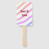 Rainbow-farbene Streifen Pastellfarben Liebe ist L Fächer (Rückseite)