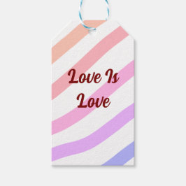 Rainbow-farbene Streifen Pastellfarben Liebe ist L Geschenkanhänger