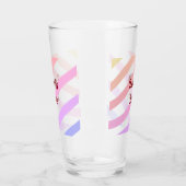 Rainbow-farbene Streifen Pastellfarben Liebe ist L Glas (Links)