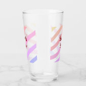 Rainbow-farbene Streifen Pastellfarben Liebe ist L Glas (Rechts)
