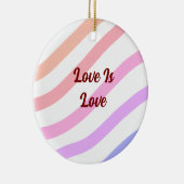 Rainbow-farbene Streifen Pastellfarben Liebe ist L Keramik Ornament (Rechts)