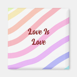Rainbow-farbene Streifen Pastellfarben Liebe ist L Magnet
