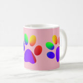 Rainbow-farbene Tierpaws Kaffeetasse (VorderseiteRechts)